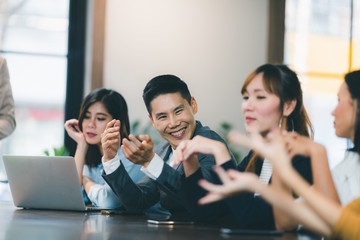 Wall Mural - business partners meeting in modern office, coworking space