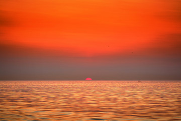 Poster - Golden sunrise at sea. Seascape. Black Sea