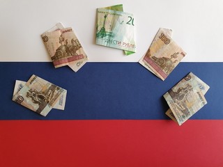 background of economy and finance with Russian money