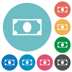 Canvas Print - Single banknote flat round icons