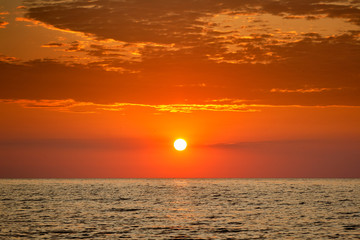 Sticker - Beautiful dawn sunrise at sea. Seascape. Black Sea