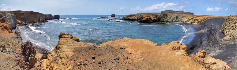 Wall Mural - Plateau over the bay entrance to the islet of Djeu in Cabo Verde