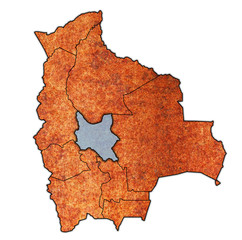 Wall Mural - territory of cochabamba region on administration map of Bolivia