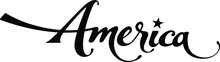 America - Custom Calligraphy Text