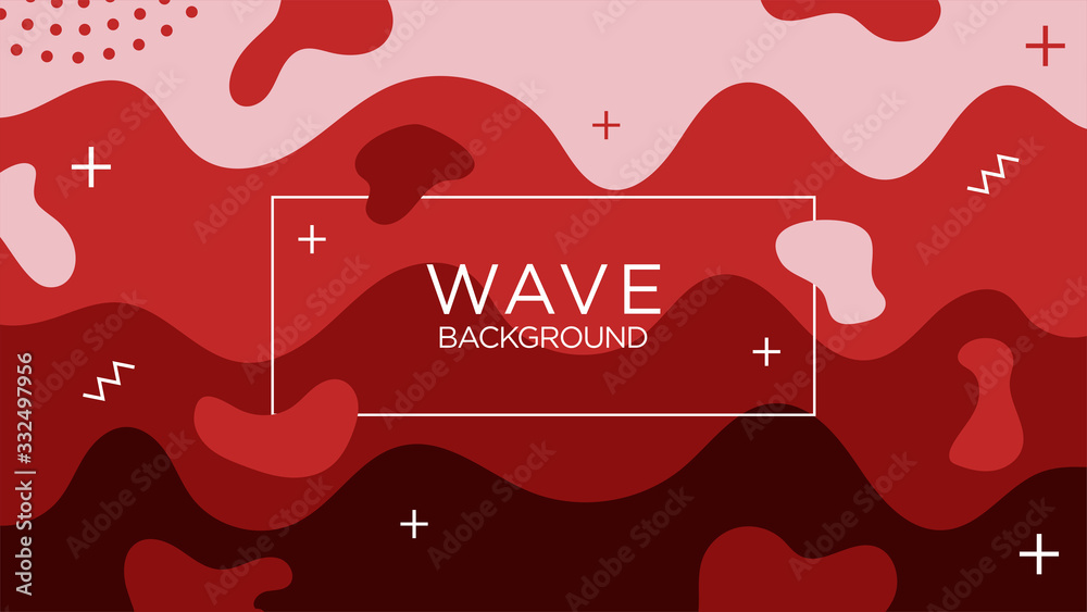 Red Gradient Wavy, Wave Shapes Minimal Modern Background Template ...