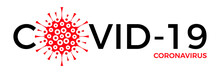 Coronavirus Covid-19 Virus Icon And Text. Vector Illustration