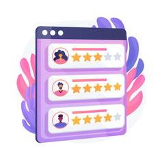 Poster - loyalty stars. customer and user reviews. website ranking system, positive feedback, evaluate votes.