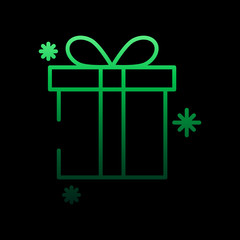 Poster - Gift snow nolan icon. Simple thin line, outline vector of winter icons for ui and ux, website or mobile application