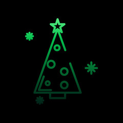 Poster - Christmas tree snow nolan icon. Simple thin line, outline vector of winter icons for ui and ux, website or mobile application
