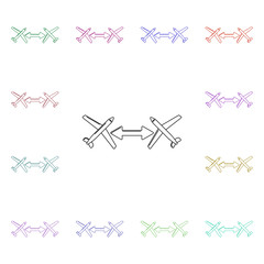 Poster - Avio transfer multi color style icon. Simple thin line, outline vector of airport icons for ui and ux, website or mobile application