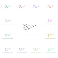 Poster - Takeoff multi color style icon. Simple thin line, outline vector of airport icons for ui and ux, website or mobile application