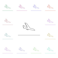 Poster - Aircraft arrival multi color style icon. Simple thin line, outline vector of airport icons for ui and ux, website or mobile application