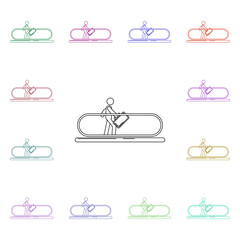 Poster - Escalator multi color style icon. Simple thin line, outline vector of airport icons for ui and ux, website or mobile application