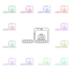 Poster - Baggage inspection multi color style icon. Simple thin line, outline vector of airport icons for ui and ux, website or mobile application