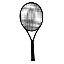 Tennis Racket, Silhouette Vector