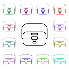 Poster - Picnic bag line multi color style icon. Simple thin line, outline vector of camping icons for ui and ux, website or mobile application