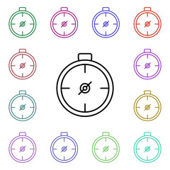 Poster - Compass line multi color style icon. Simple thin line, outline vector of camping icons for ui and ux, website or mobile application