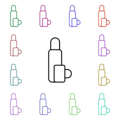 Poster - Thermos line multi color style icon. Simple thin line, outline vector of camping icons for ui and ux, website or mobile application