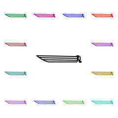 Poster - Powerboat line multi color style icon. Simple thin line, outline vector of camping icons for ui and ux, website or mobile application