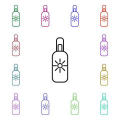 Poster - Sunblock line multi color style icon. Simple thin line, outline vector of camping icons for ui and ux, website or mobile application