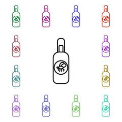 Poster - Mosquito spray line multi color style icon. Simple thin line, outline vector of camping icons for ui and ux, website or mobile application
