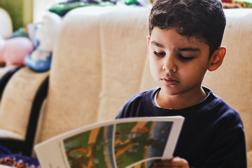 Little kid doing homework