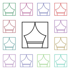 Poster - Curtain, circus multi color style icon. Simple thin line, outline vector of carnival and amusement icons for ui and ux, website or mobile application