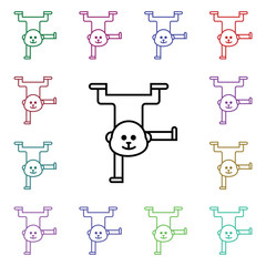 Poster - Circus monkey multi color style icon. Simple thin line, outline vector of carnival and amusement icons for ui and ux, website or mobile application