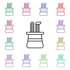 Poster - Hat, rabbit multi color style icon. Simple thin line, outline vector of carnival and amusement icons for ui and ux, website or mobile application