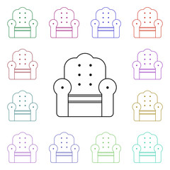 Poster - Armchair multi color style icon. Simple thin line, outline vector of furniture icons for ui and ux, website or mobile application