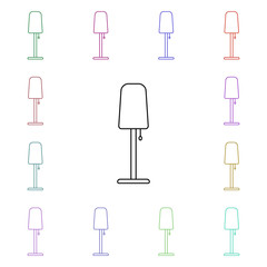 Poster - Floor lamp multi color style icon. Simple thin line, outline vector of furniture icons for ui and ux, website or mobile application