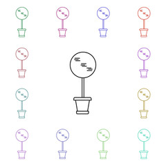 Poster - A tree in a pot multi color style icon. Simple thin line, outline vector of furniture icons for ui and ux, website or mobile application