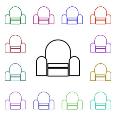 Poster - Armchair line multi color style icon. Simple thin line, outline vector of home things icons for ui and ux, website or mobile application