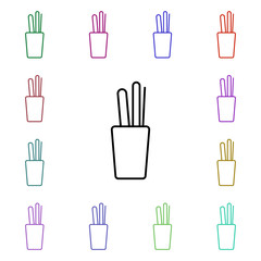 Poster - Desktop pencil case line multi color style icon. Simple thin line, outline vector of home things icons for ui and ux, website or mobile application