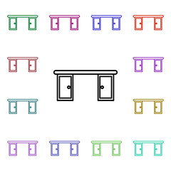 Aufkleber - Desktop line multi color style icon. Simple thin line, outline vector of home things icons for ui and ux, website or mobile application