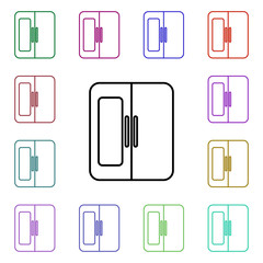 Poster - Fridge line multi color style icon. Simple thin line, outline vector of home things icons for ui and ux, website or mobile application