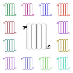 Poster - Heating radiator line multi color style icon. Simple thin line, outline vector of home things icons for ui and ux, website or mobile application