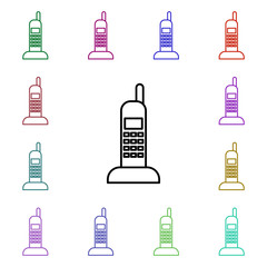 Poster - Radio telephone line multi color style icon. Simple thin line, outline vector of home things icons for ui and ux, website or mobile application