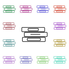 Poster - Shelves line multi color style icon. Simple thin line, outline vector of home things icons for ui and ux, website or mobile application
