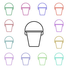 Poster - Bucket line multi color style icon. Simple thin line, outline vector of home things icons for ui and ux, website or mobile application