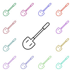 Poster - Shovel line multi color style icon. Simple thin line, outline vector of home things icons for ui and ux, website or mobile application