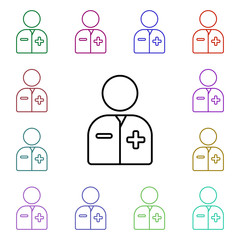 Poster - Doctor line multi color style icon. Simple thin line, outline vector of hospital icons for ui and ux, website or mobile application