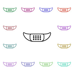 Poster - Doctor's mask line multi color style icon. Simple thin line, outline vector of hospital icons for ui and ux, website or mobile application