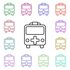 Poster - ambulance line multi color style icon. simple thin line, outline vector of hospital icons for ui and