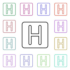 Poster - Hospital sign line multi color style icon. Simple thin line, outline vector of hospital icons for ui and ux, website or mobile application