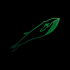 Poster - Whale nolan icon. Simple thin line, outline vector of marine live icons for ui and ux, website or mobile application