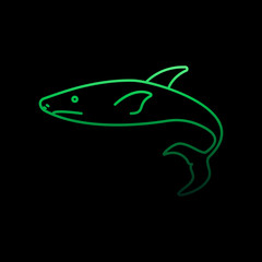 Poster - Shark nolan icon. Simple thin line, outline vector of marine live icons for ui and ux, website or mobile application