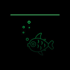 Poster - Fish under water nolan icon. Simple thin line, outline vector of marine live icons for ui and ux, website or mobile application