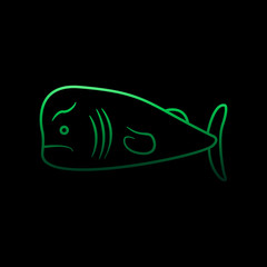 Poster - Sperm whale nolan icon. Simple thin line, outline vector of marine live icons for ui and ux, website or mobile application