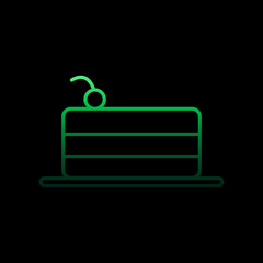 Poster - Cake with cherry outline nolan icon. Simple thin line, outline vector of restaurant icons for ui and ux, website or mobile application
